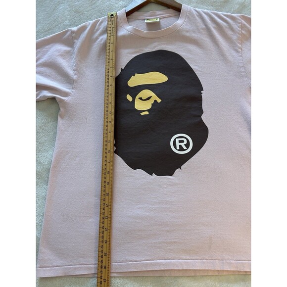 BAPE A Bathing Ape Mens T- Shirt Large Pink Big Head Graphic Print Tee - Picture 4 of 13